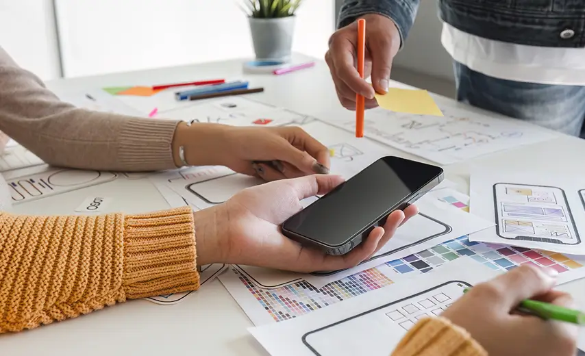 Web Creative team Graphic Designers Brainstorming